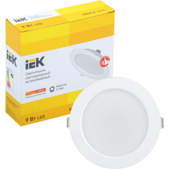 Светильник светодиодный IEK ДВО 1612 круг 9Вт 3000К IP20 белый - LDVO0-1612-09-3000-K01